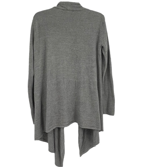 Barefoot Dreams Cardigan Size L/XL Cozy Chic Lite style Drape Front Gray Bamboo - Picture 2 of 8